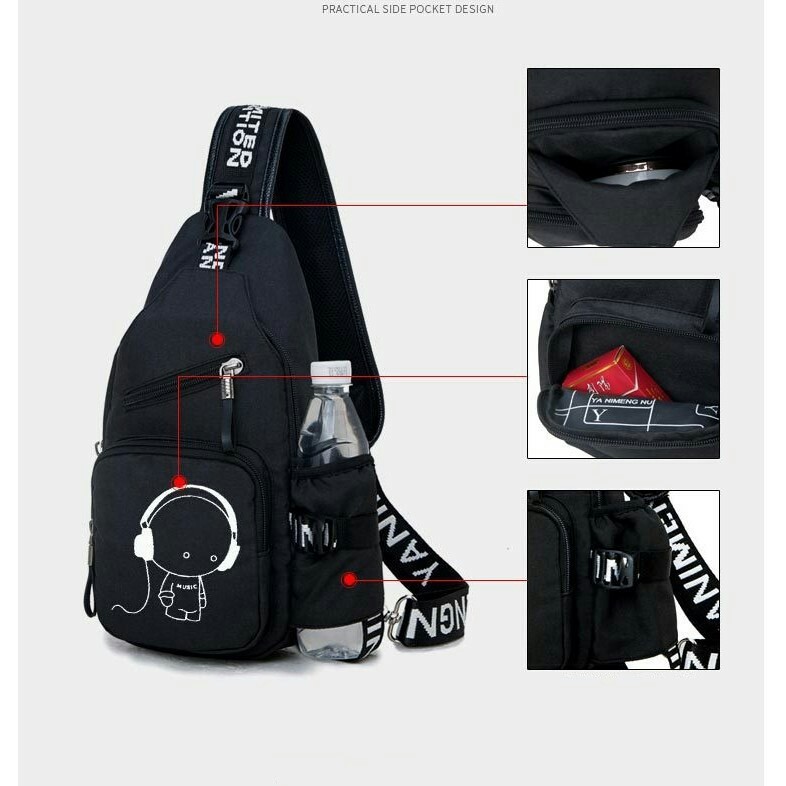 Túi đeo chéo thể thao du lịch MUSIC có ngăn đựng bình nước KDR-TDC164 | BigBuy360 - bigbuy360.vn
