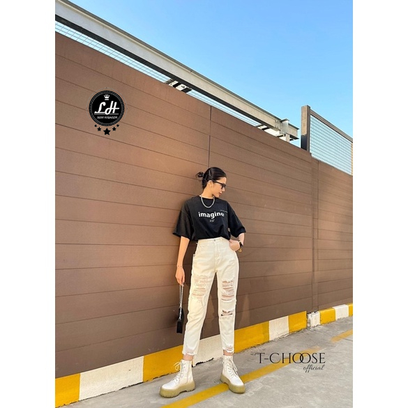 Quần baggy nữ, quần baggy bò trắng rách 2 bên tua rua siêu cá tính cho nàng Lê Huy Fashion MS 244