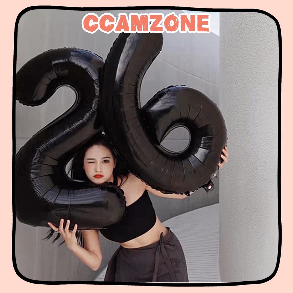 Bong Bóng Số Sinh Nhật Màu Đen Size 70cm sn057 ccamzone
