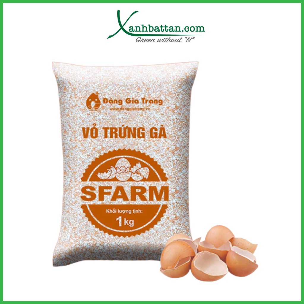 Vỏ Trứng Gà Sfarm Đã Qua Xử Lý Dùng Để Bón Cây Và Rau Sạch Gói 1 KG