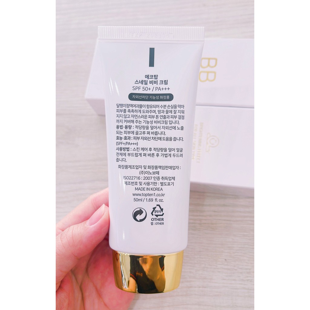 Kem Nền Ốc Sên Ecotop Snail BB Cream + Perfect Daily Finish Sun 50ml