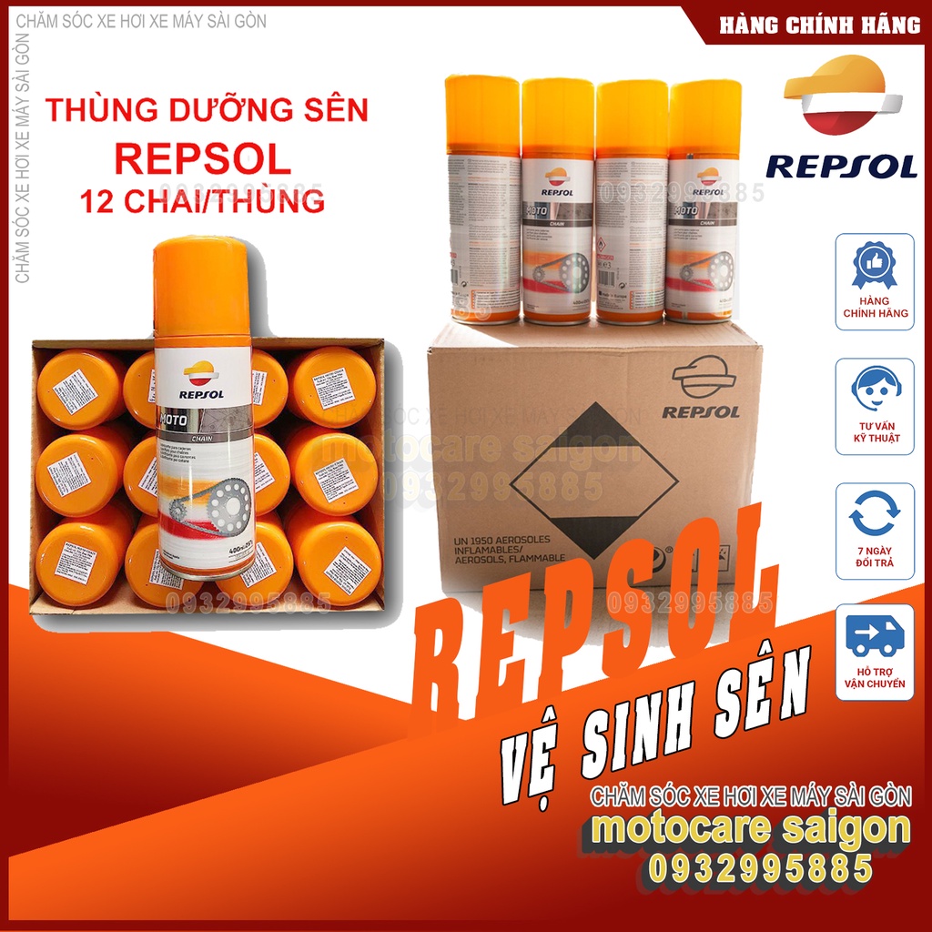 [Giá sỉ] Thùng 12 chai xịt sên Repsol 400ml