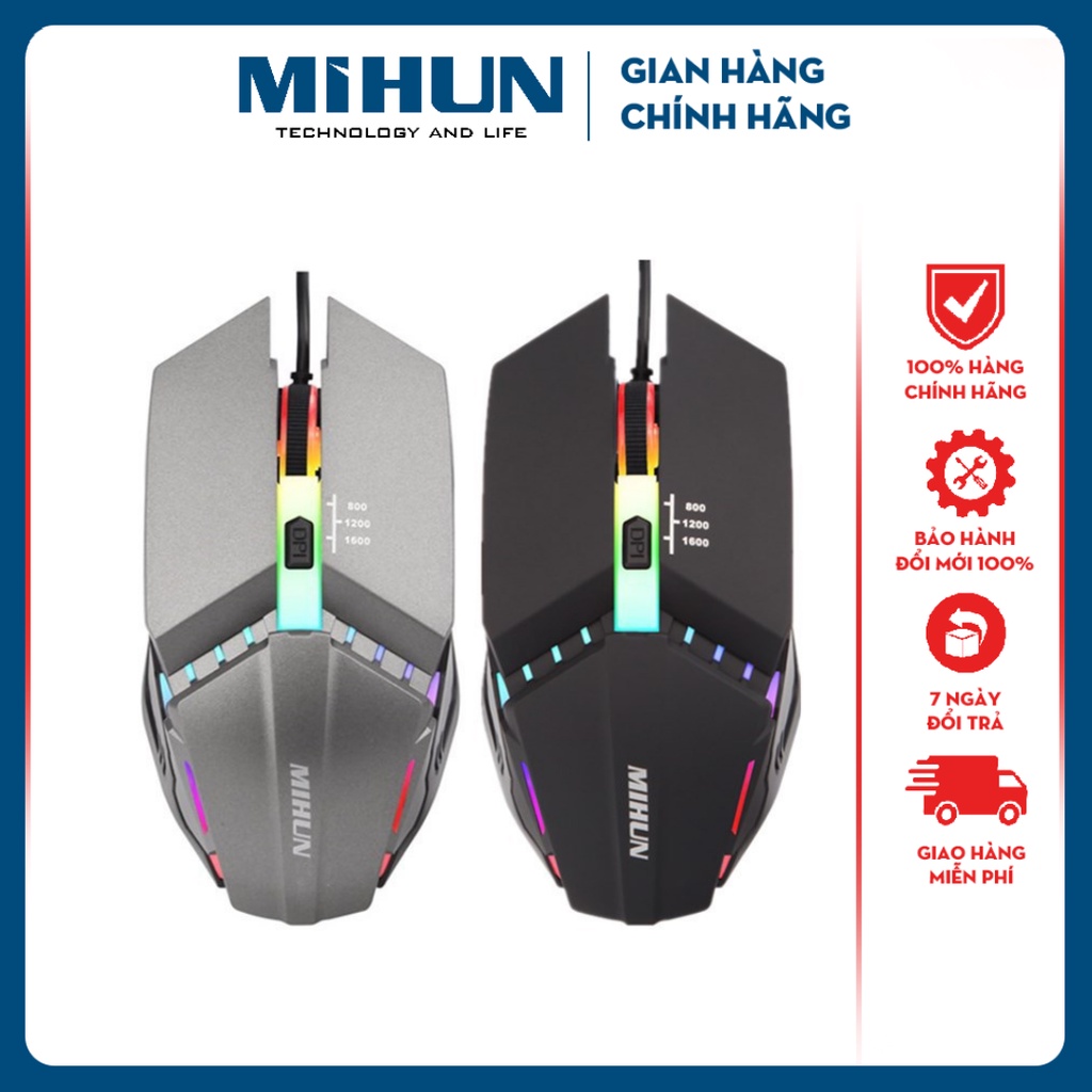 Chuột máy tính có dây MIHUN G314 đèn LED siêu nhạy để chơi game hay làm việc văn phòng-BH 12 tháng 1 đổi 1