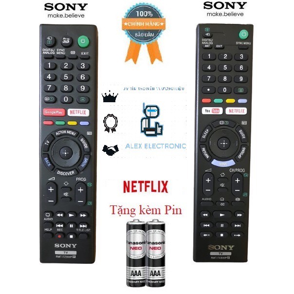 Điều khiển tivi Sony RMT- TX300P,TZ300P Hàng đẹp Logo Sony mạ bạc cao cấp, Hàng xuất Malaysia 100% Tặng kèm Pin