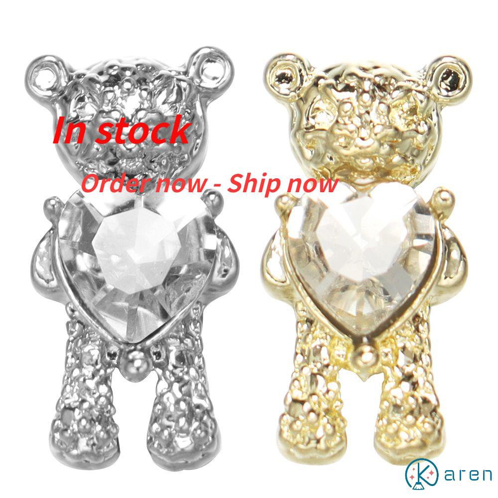 Trang Sức KAREN|Với Trái Tim|Hộp Phụ Kiện Trang Trí Móng Tay 3D Nhiều Màu Sắc