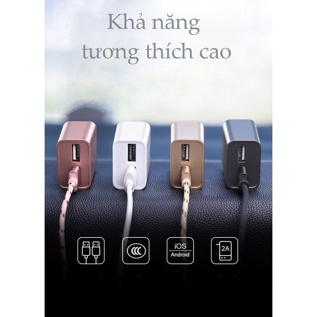 Cốc sạc 2 cổng USB 2.1A dùng cho điện thoại, máy tính bảng, sạc dự phòng... YOOBAO 722S