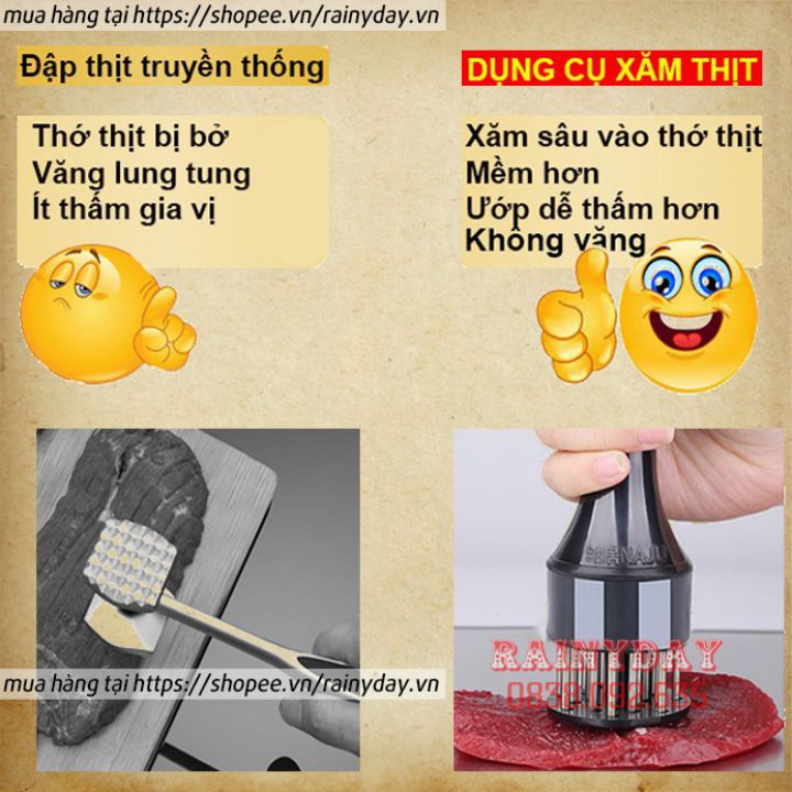 Dụng cụ xăm thịt, cây đâm châm bì thịt dằm làm mềm thịt bò, thịt lợn heo quay thông minh