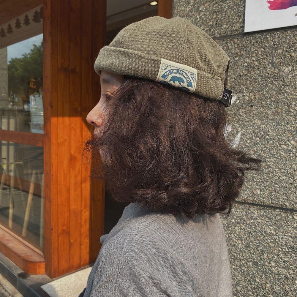 Mũ Beanie Màu Trơn Hình Gấu Bắc Cực VANES1 Phong Cách Hip Hop Hàn Quốc Cho Nam