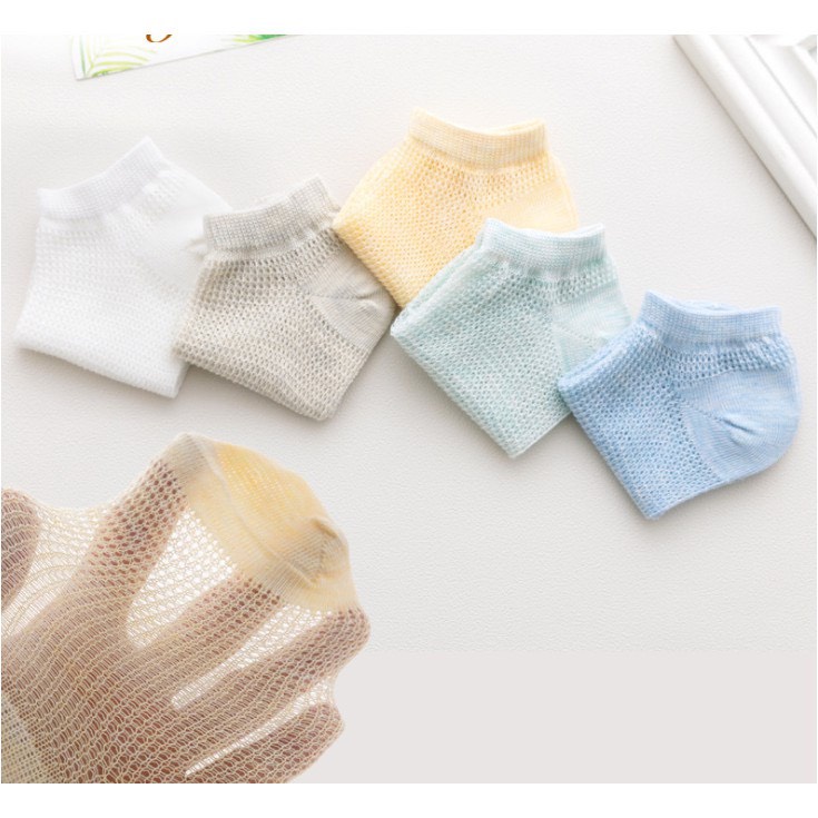 SET 5 ĐÔI TẤT LƯỚI CHỐNG MUỖI, NẰM ĐIỀU HOÀ CHO BÉ TRAI, BÉ GÁI 𝑻𝑳