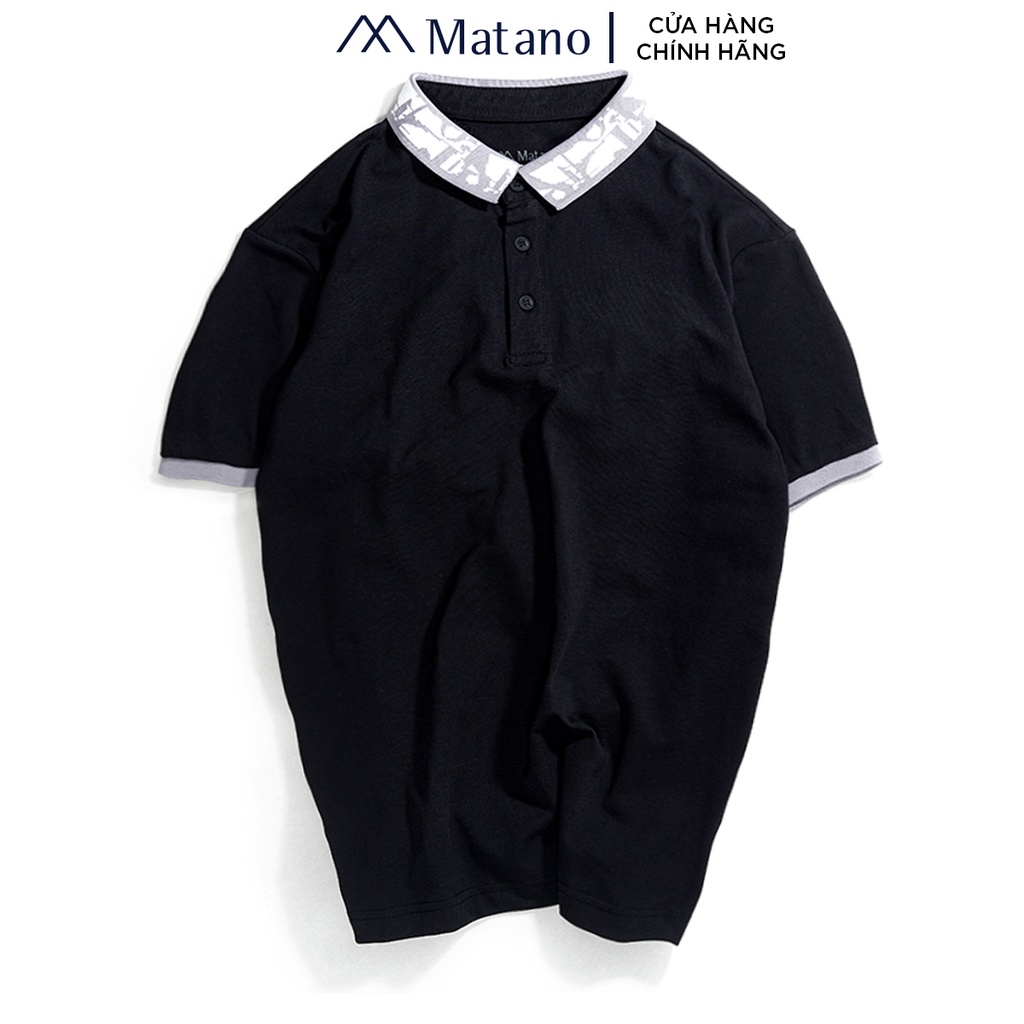 Áo phông polo nam có cổ MATANO 029 - Áo thun nam cổ trụ bẻ, vải cá sấu cotton cao cấp, bo cổ dệt họa tiết loang đẹp mắt