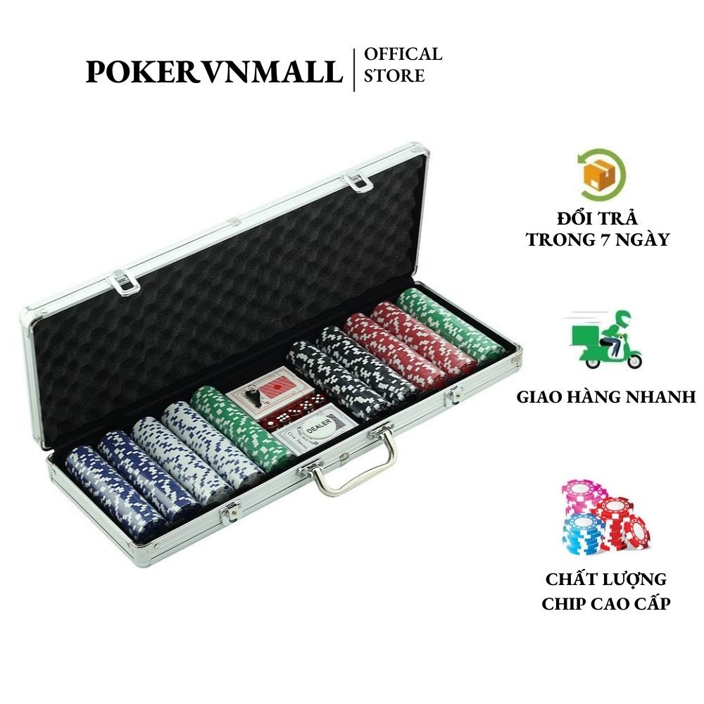 Bộ 500 Chip Poker Không Số  Hàng Cao Cấp