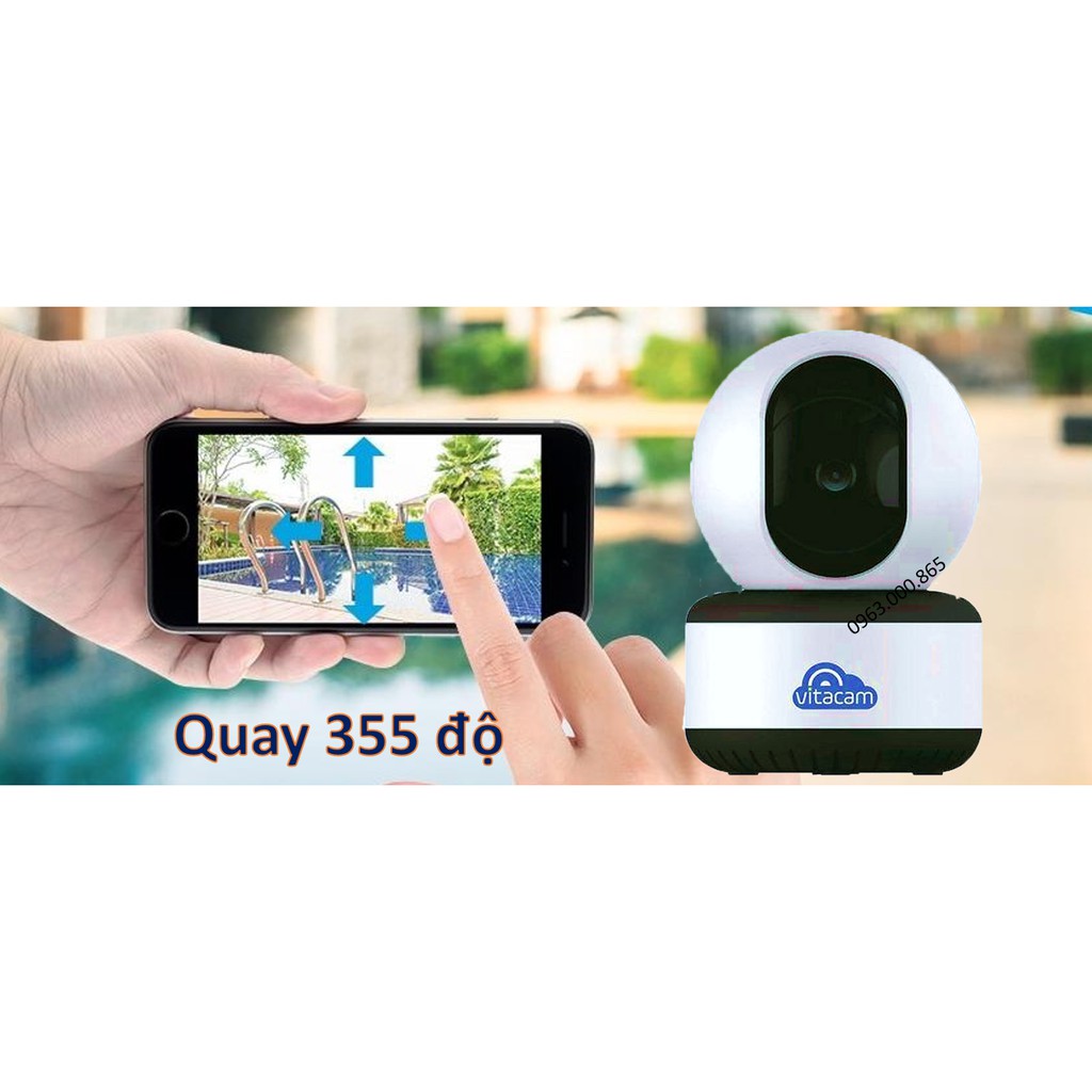 Camera Wifi 3MP Vitacam C1080 Pro -2020 Thẻ 32GB IP Đàm thoại 2 Chiều- Hàng Chính Hãng