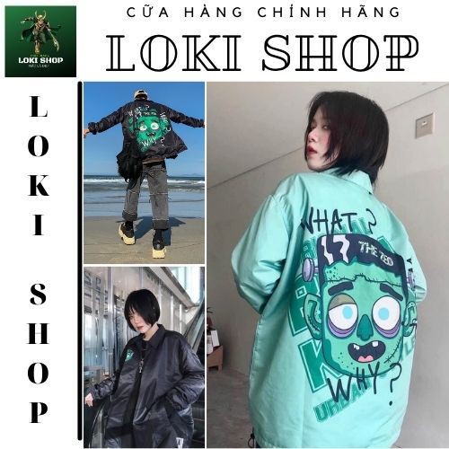 Áo khoác dù chống nắng dành cho cặp đôi nam nữ LOKI SHOP in hình THEZED Jacket form rộng 2 màu unisex ulzzang