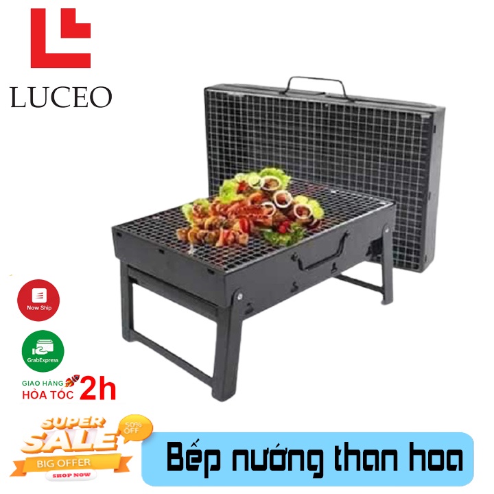 Bếp nướng than hoa vuông cao cấp bếp nướng không khói thế hệ mới