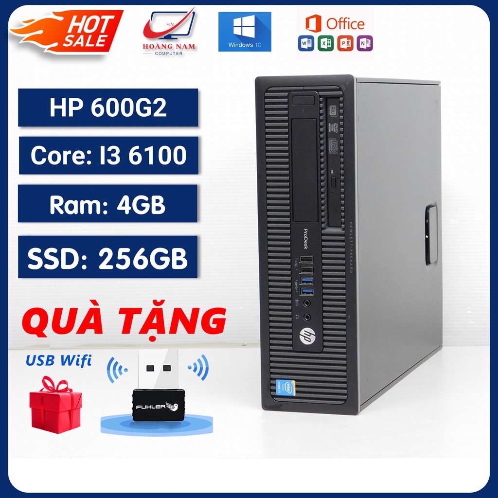 Case Máy Tính Đồng Bộ Giá Rẻ - HP 600G2 Core i3 6100/Ram 4G/SSD 256GB - Hàng Nhập Khẩu - BH 12 Tháng