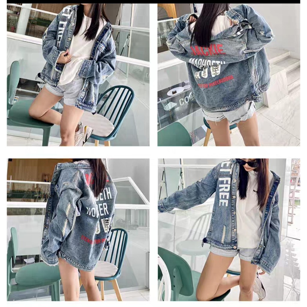[Sỉ] Áo khoác jean nữ túi vuông dưới basic mới ra mẫu đẹp Jackie từ Chiwawa shop