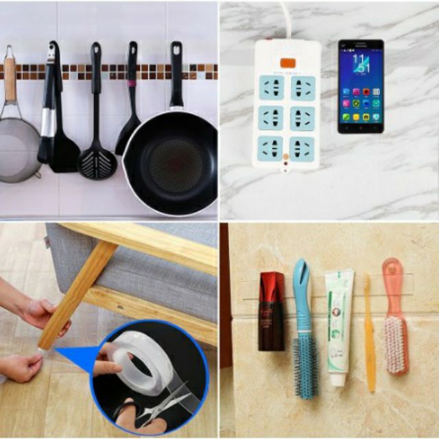 Băng dính 2 mặt  trong suốt siêu dính dài 5m×2cm