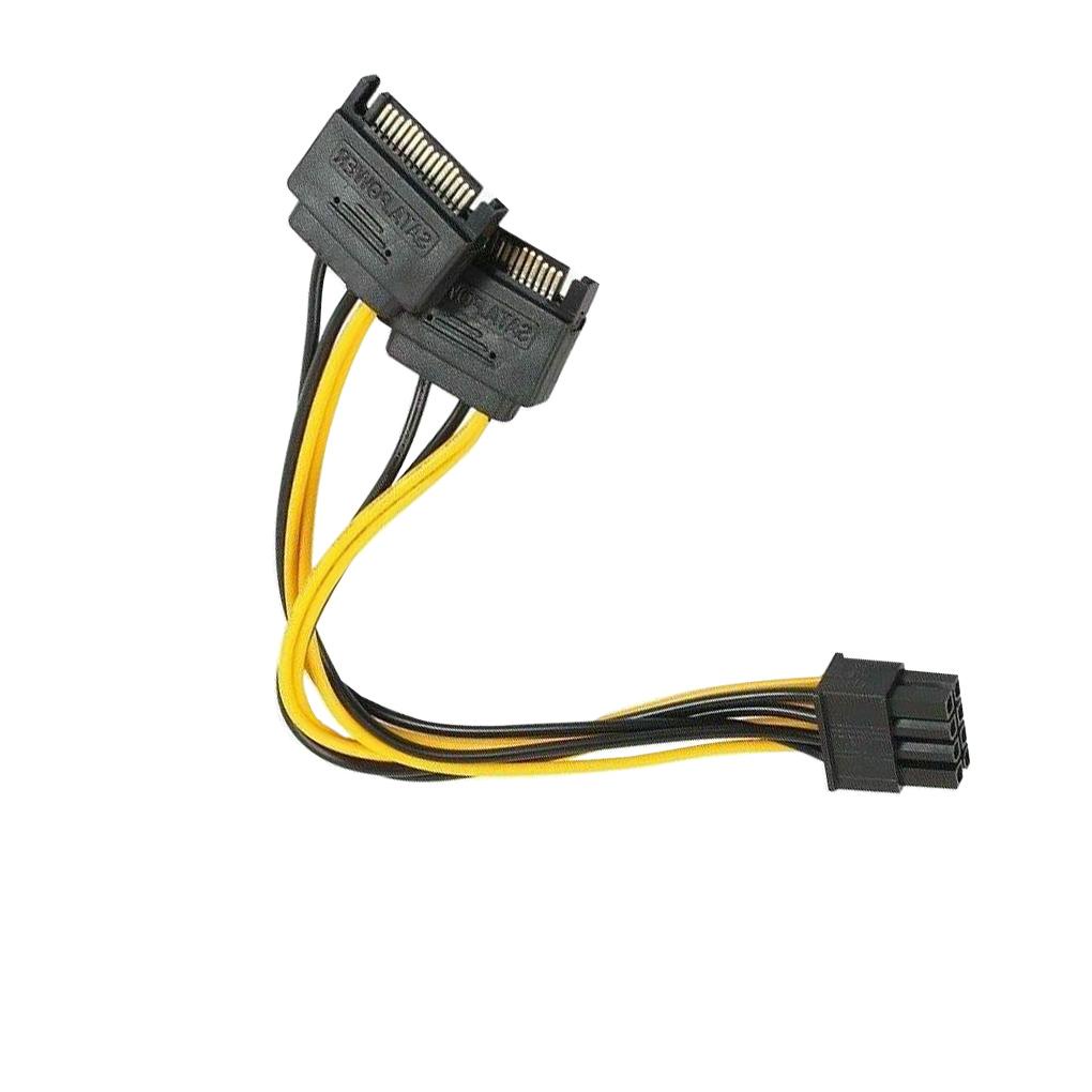 Cáp ChuyểN ĐổI NguồN ĐiệN SATA 15pin Sang 20cm PCIE SATA 8p - SATA Cho Miner