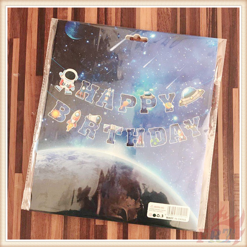 ♦ Party Decoration - Banner ♦ 1Set Outer Space Happy Birthday Banner Series 01 Spaceman Happy Birthday Party Decoration Baby Shower Decor