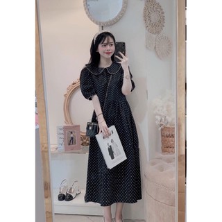 Váy chấm bi phối ren dáng over