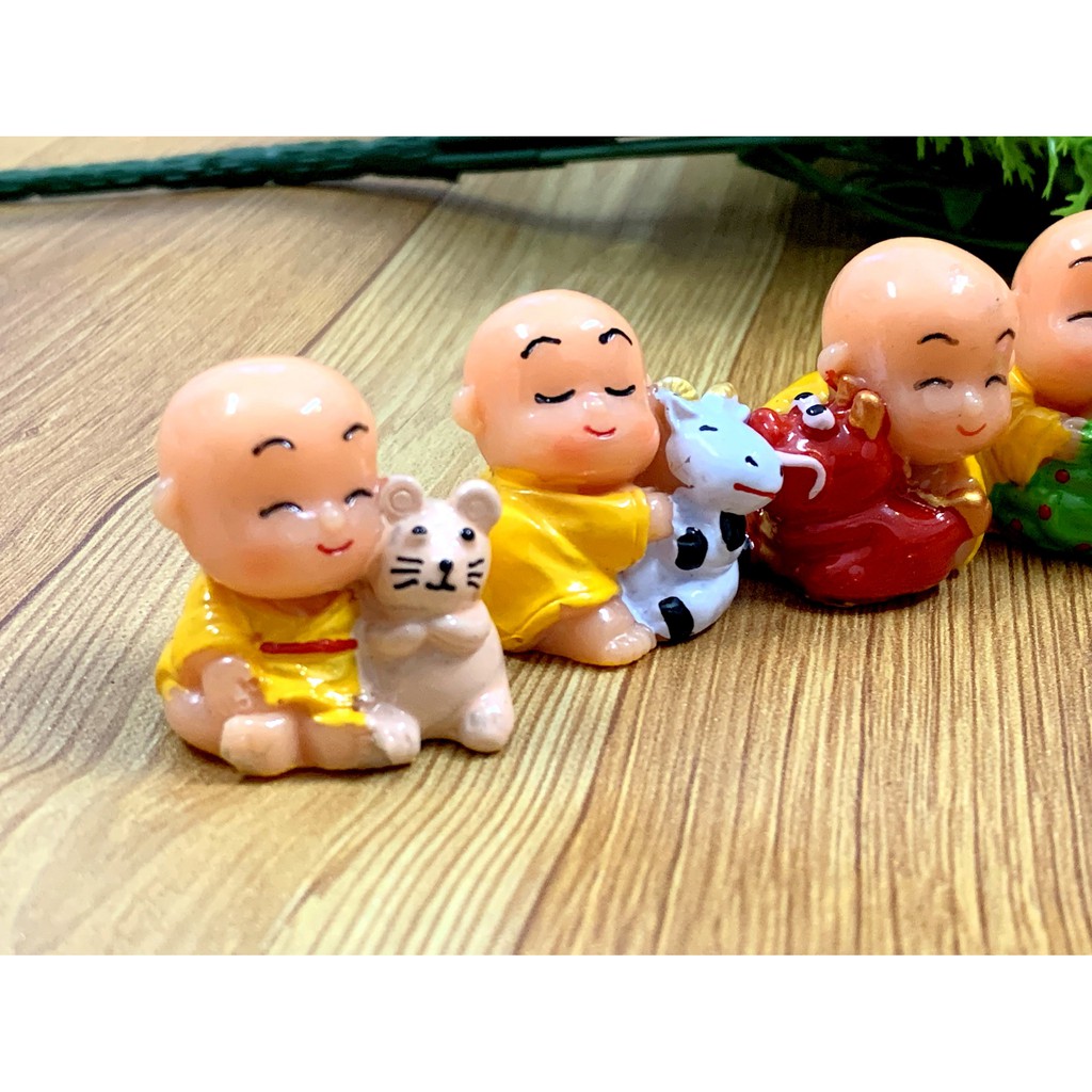 Full Set Bộ Tượng Chú Tiểu 12 Con Giáp Tài Lộc