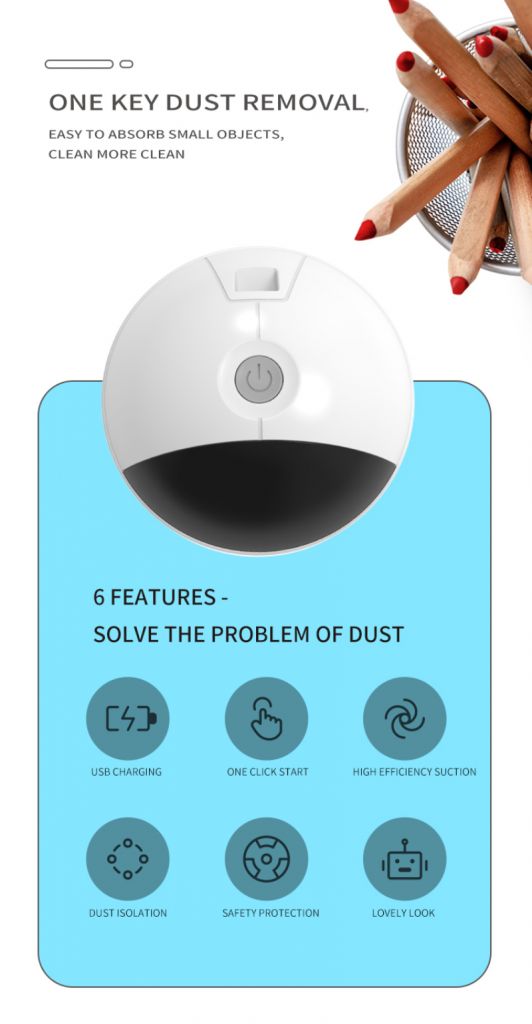Máy Hút Bụi Mini Tự Động Để Bàn Hai Chế Độ Tiện Dụng Cho Gia Đình / Văn Phòng
