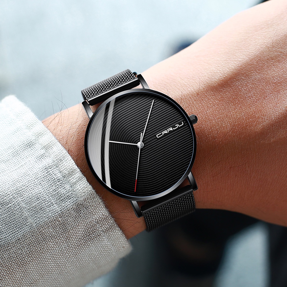 Đồng hồ thạch anh CRRJU 2164 X phong cách doanh nhân bằng thép không gỉ chống thấm nước dành cho nam
