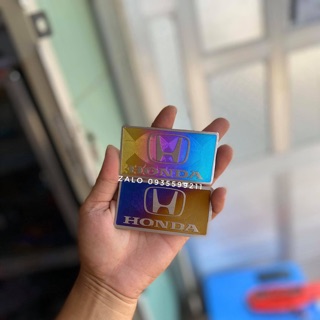 Tem titanium gr2 logo honda kích thước rộng 45mm dài 85mm
