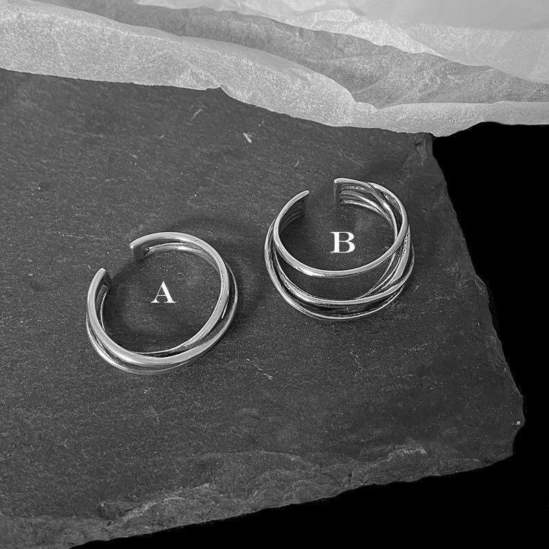 Nhẫn hở 22512 dạng xoắn nhiều lớp có thể điều chỉnh kích thước phù hợp với mọi phong cách cho nam nữ