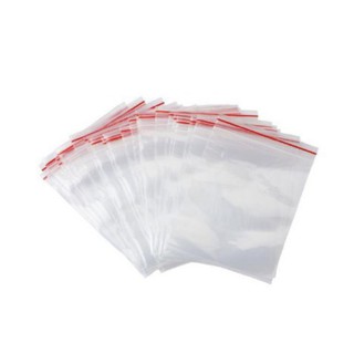combo 100 túi zip chỉ đỏ đủ size (zip pe , zip lock , zip viền đỏ)