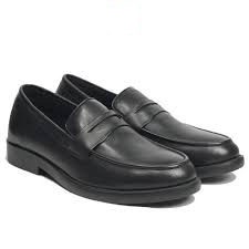 Giày tây nam lười loafer penny black kiểu dáng công sở cao cấp, Giày da xít đế cao su cao cấp