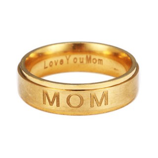 Nhẫn Titan Khắc Chữ Love You Mom , Kích Cỡ 6-12 Cho Mẹ