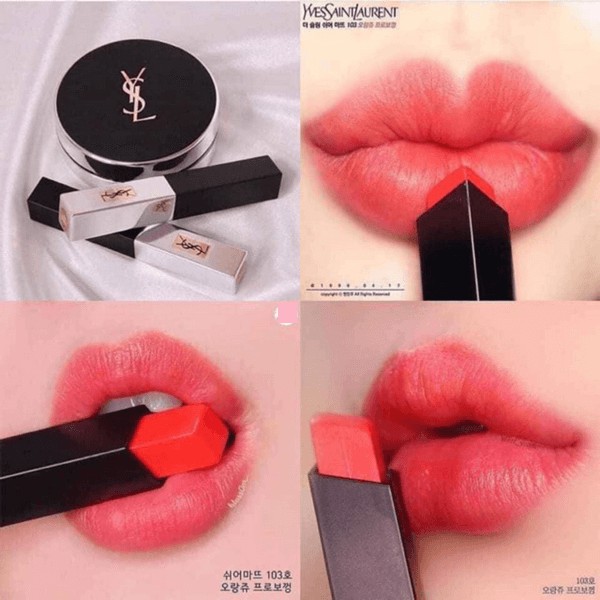 CHÍNH HÃNG -Son YSL THE SLIM SHEER MATTE 103 Orange provocant