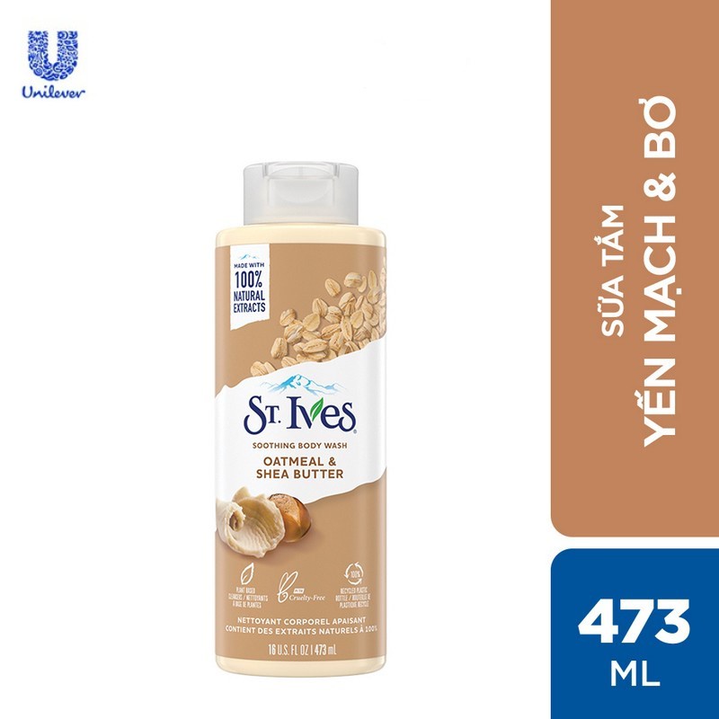 Sữa tắm trắng da, làm mịn, tẩy tế bào chết St.ives 473ml nhập khẩu Mỹ chính hãng