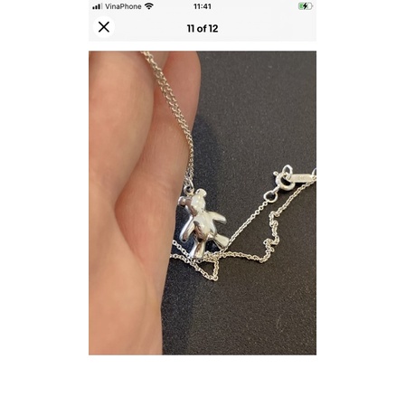 Dây chuyền bạc gấu teddy Tiffany