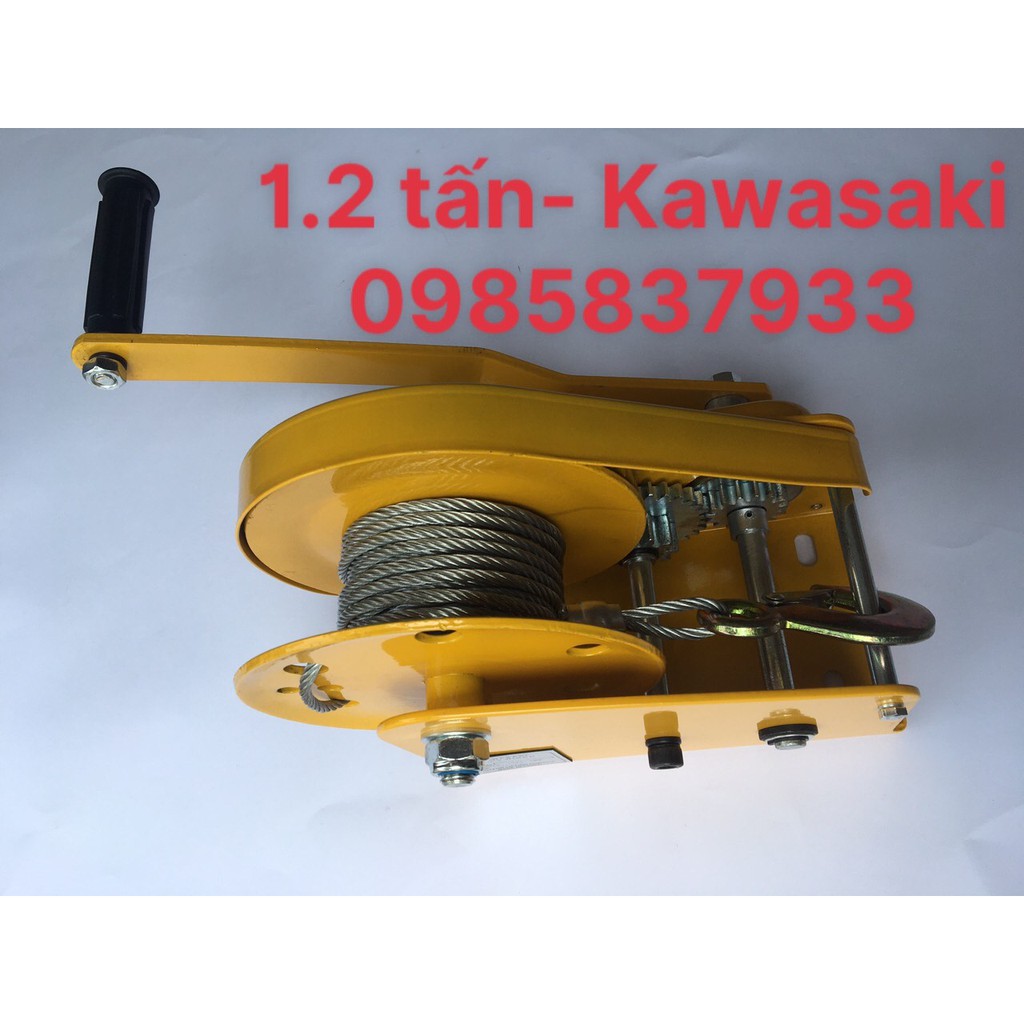 Tời quay tay 1.2 tấn tự hãm Nhật Kawasaki sử dụng trong xây dựng công nghiệp với các ứng dụng khác nhau