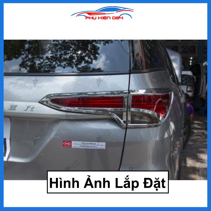 Ốp viền đèn pha hậu mạ crom Fortuner 2012-2016-2017-2019, 2021-2022 chống trầy trang trí bảo vệ xe