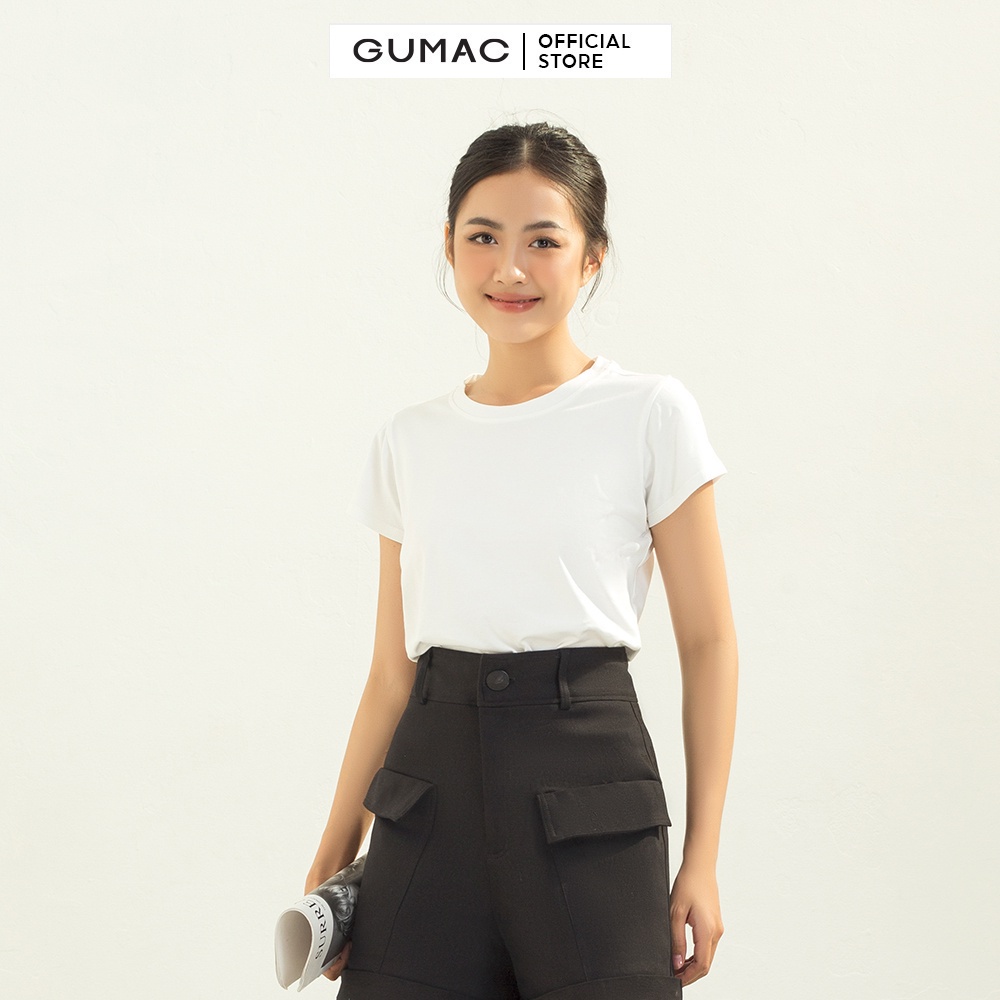 Áo thun nữ cơ bản cổ tròn thời trang GUMAC ATC03018 - chất liệu cotton - mẫu mới