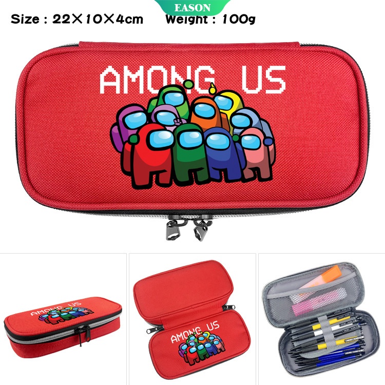 Hộp Bút In Hình Anime Sanrio Anime Kawaii Insins AMONG US Space Werewolf Killing Game Có Khóa Kéo 3D
