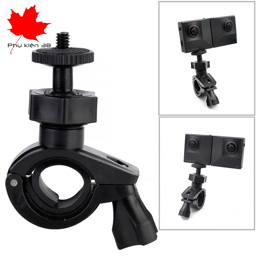 Kẹp ghi đông xe đạp xe máy dùng cho điện thoại gopro sjcam eken xiaomi insta360, gắn điện thoại vào cây livestream
