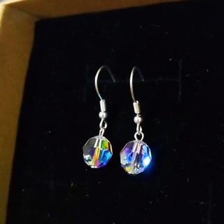Bông tai bạc thật và pha lê swarovski tròn phụ kiện cao cấp dễ thương (hình tự chụp) - kỳ lân