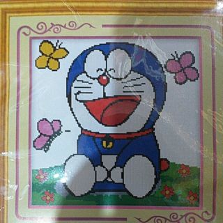 Đô rê mon tranh thêu chữ thập 38x38