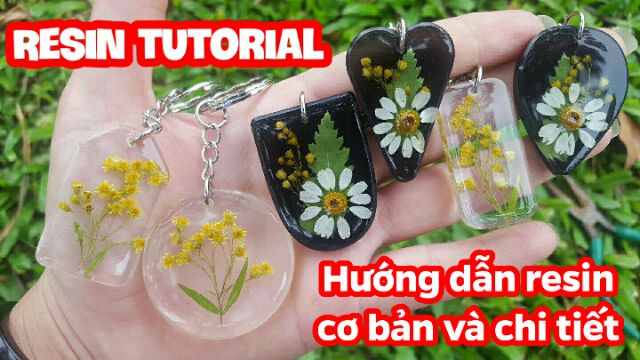 Bộ kit nguyên liệu làm móc khóa resin hoa (có clip hướng dẫn cụ thể)