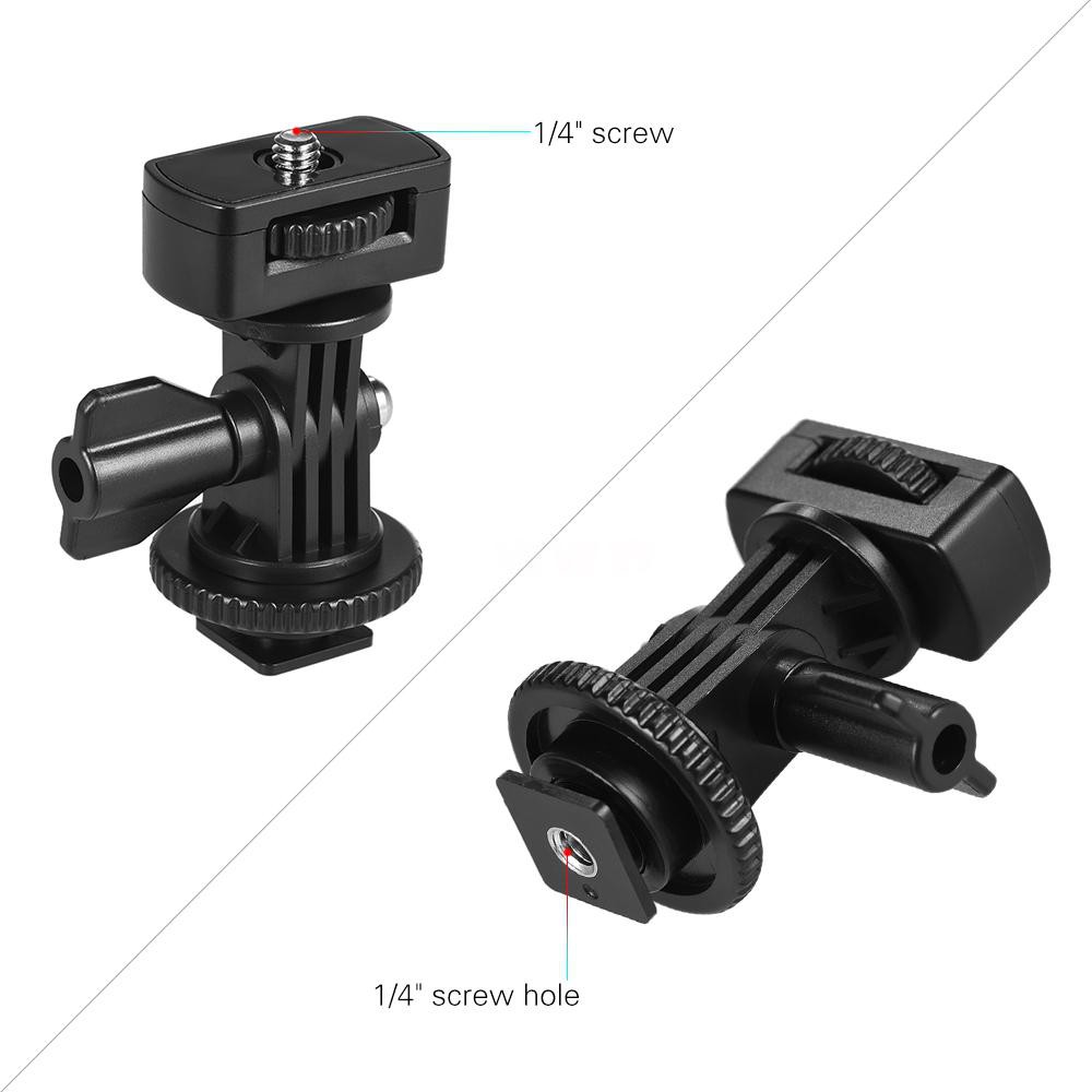 Universal Adjustable Cold Hot Shoe Mount Adapter with 1/4" Screw for Viltrox and other Brands LED Light Video Monitor