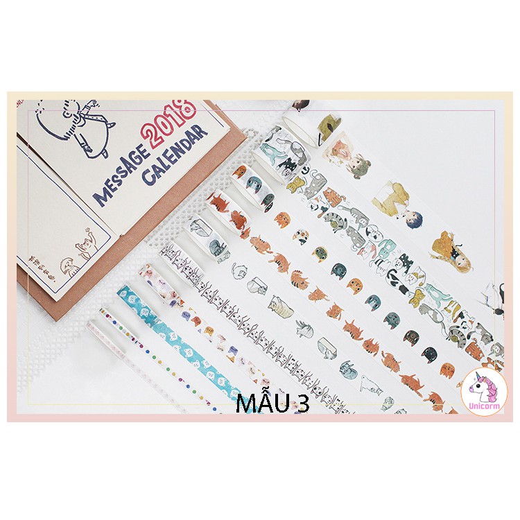 Set 10 cuộn băng dính trang trí - băng keo trang trí siêu đẹp trang trí scrapbook, sổ tay planner,...