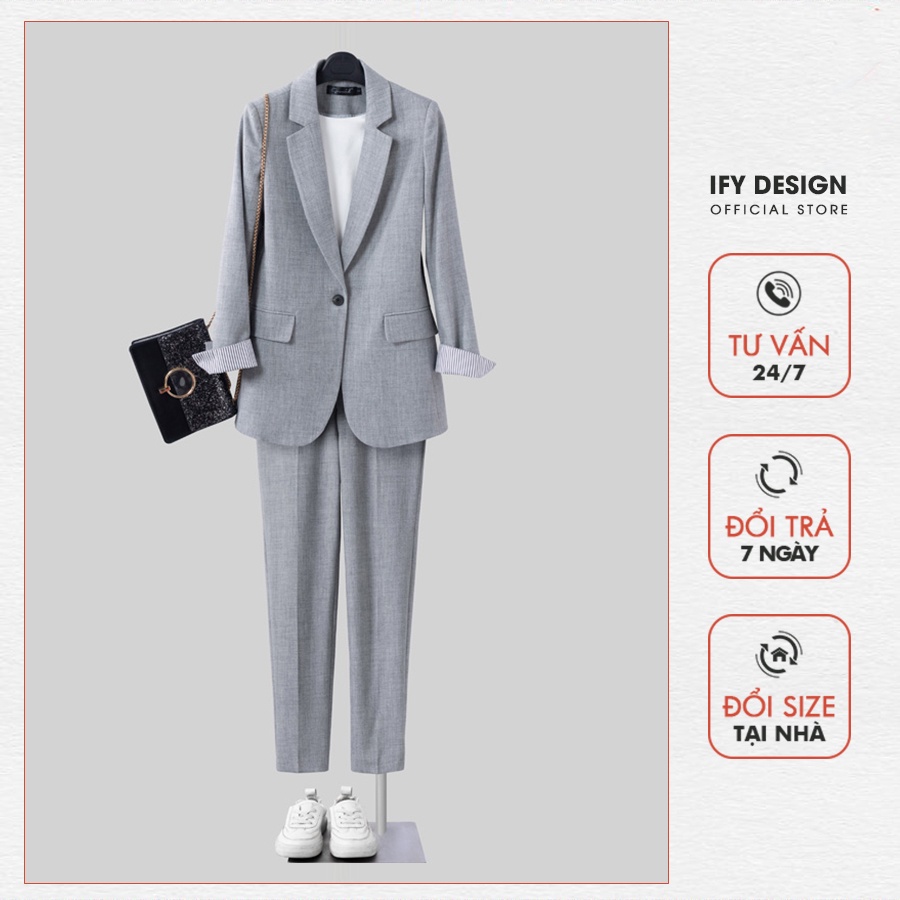 Vest nữ dáng suông tay phối, quần baggy ôm tôn dáng IFY Design FS337