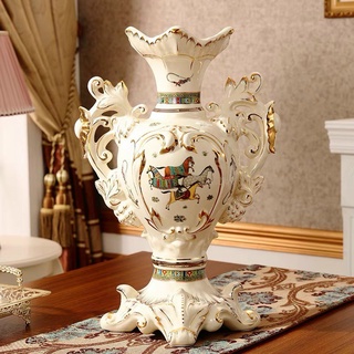 Lọ Hoa-Bình Cắm Bông trang trí Bằng Gốm Sứ Trắng Vẽ Vàng-Gốm Quảng Châu,Vật Decor Bàn,Tủ,Kệ,đẹp,giá rẻ,quà tặng ý nghĩa