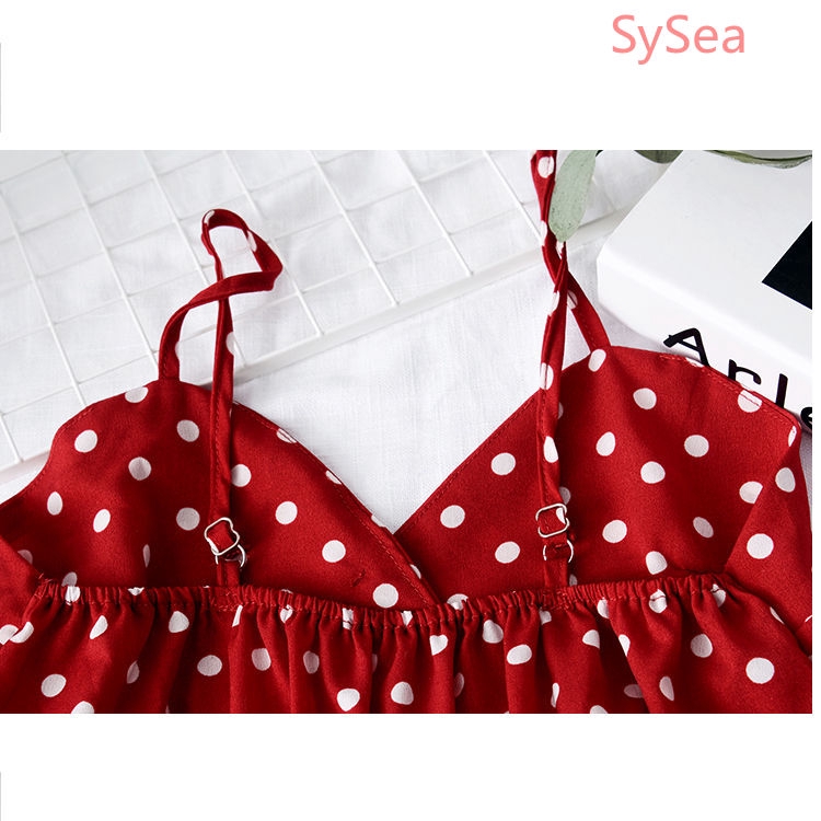 Áo Tank Top Chất Chiffon Hoạ Tiết Chấm Bi Thiết Kế Ôm Sát Quyến Rũ