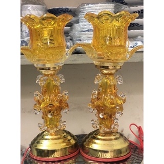 Đèn thờ thủy tinh điện cao 30cm
