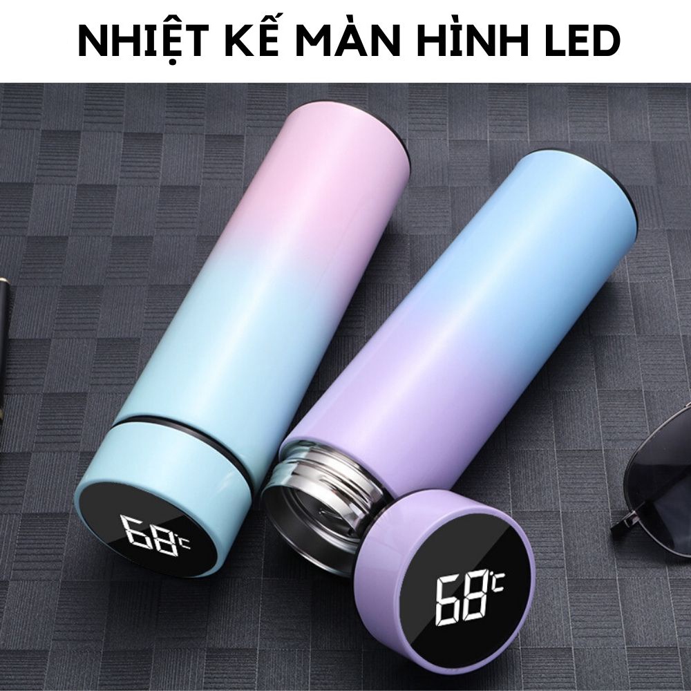Bình Giữ Nhiệt Thông Minh Mới 500ML Bình Chân Không Cách Nhiệt 304 Thép Không Gỉ Chai Nước LED Màn Hình Màn Hình